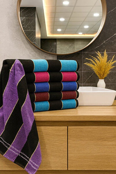 AYHANHOME 6-Piece 50X90 Colorful Hand and Face Towel Set