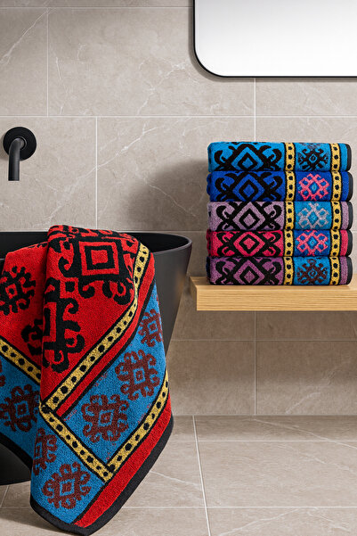 AYHANHOME Набір з 6 кольорових рушників для рук та обличчя розміром 50x90