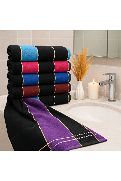 AYHANHOME 6-Piece 50X90 Colorful Hand and Face Towel Set