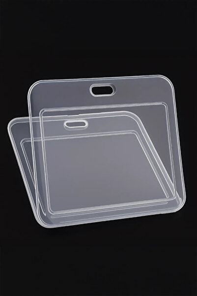 Apptakı Premium Şeffaf Kart Kabı Yatay Kart Kılıfı Yaka Kartı Kart Koruyucu -...