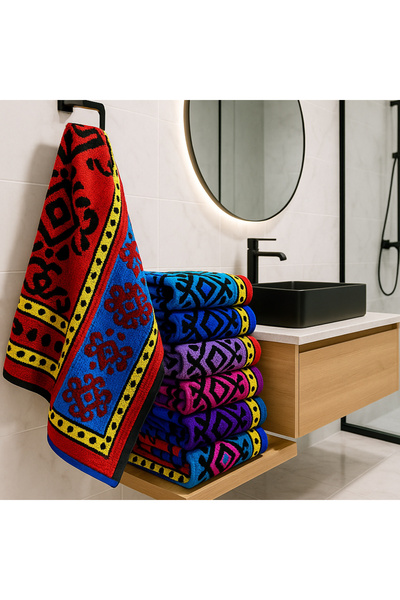 AYHANHOME Набір з 6 кольорових рушників для рук та обличчя розміром 50x90