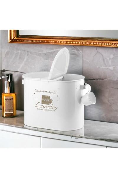 Laundry Metal 2 Bölmeli Deterjan Kutusu 12lt Plastik Sessiz Kapak Lr019