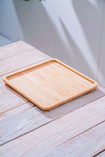 AVANTAGE HOME Mario - Bamboo Luxury Square Cake Presentation Plate 25 X 25 cm