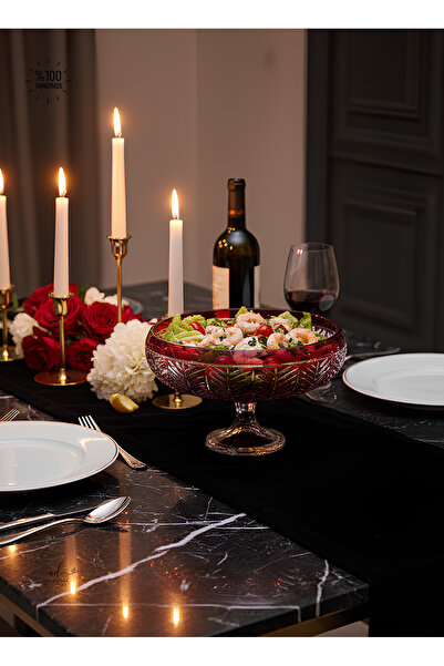 AKDEN Cut Decor Handwork 28 cm Glass Bowl