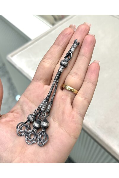 KAZZAZE Ασημένιος κόμπος Kazaziye Şems Τριπλός Χειροποίητος Ασημένιος Κρεμαστ...