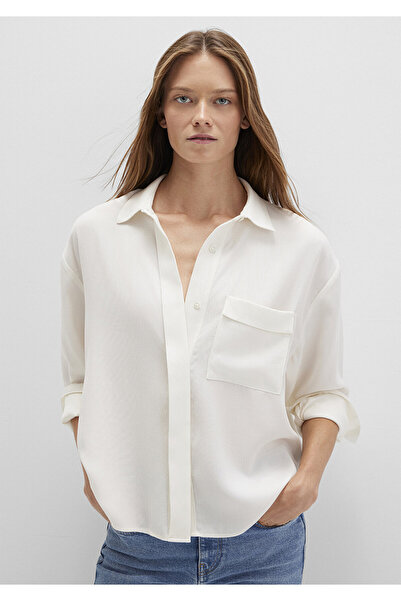 Mavi Ekru Gömlek Oversize / Geniş Kesim 1211354-80194
