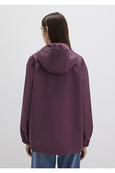 Mavi Kapüşonlu Mor Ceket Loose Fit / Bol Rahat Kesim 1110014-70223