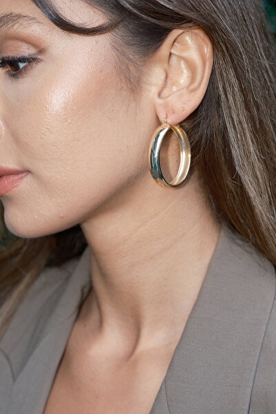 GİS JEWELRY أقراط هوب الذهب الصلب