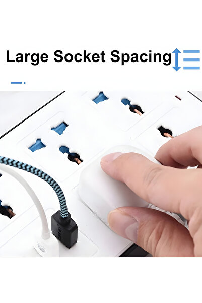 powermax شريط طاقة 10 في 1، 2500 واط، 13 أمبير - 3 منافذ USB + 1 منفذ Type-C، كابل 5 أمتار