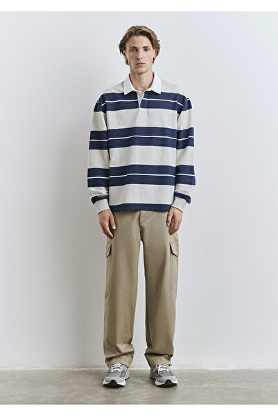 Mavi Μπλουζάκι πόλο με ρίγες μπλοκ Loose Fit / Χαλαρή Άνετη Κοπή 0612847-89353