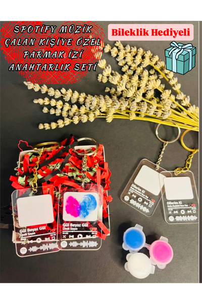 Maand Sevgili Arkadaş Için Kişiye Özel Parmak Izi 2 Adet Spotify Müzik Çalan ...