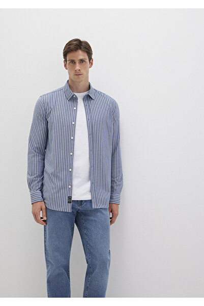 Mavi Çizgili Gömlek Slim Fit / Dar Kesim 0211404-91333