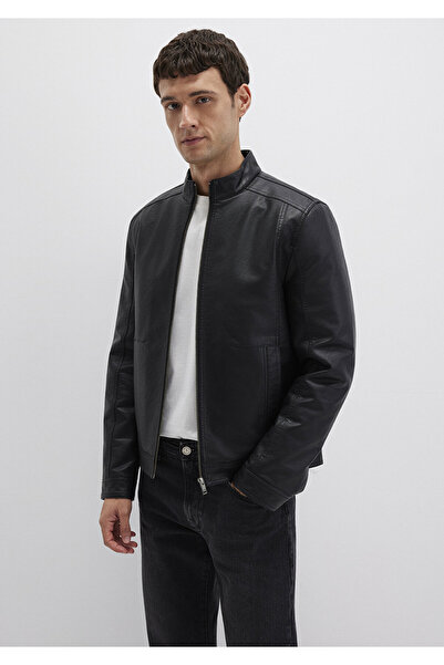 Mavi Siyah Suni Deri Ceket Slim Fit / Dar Kesim 0110548-71379