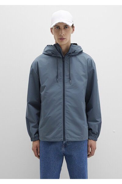 Mavi Kapüşonlu Ceket Oversize / Geniş Kesim 0110641-80889