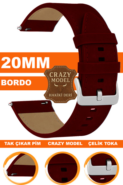 COBRA حزام ساعة من الجلد الطبيعي متوافق مع ساعات 20 ملم L10HWC-20MM