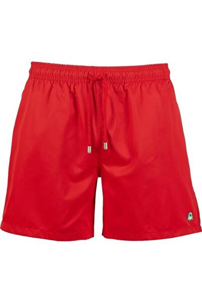Benetton شورت أحمر للرجال
