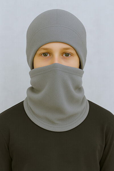 Homy Life Winter Fleece Beanie & Drawstring Neck Gaiter Scarf 2-Piece Set – Multifunctional Windproof Balaclava Beanie