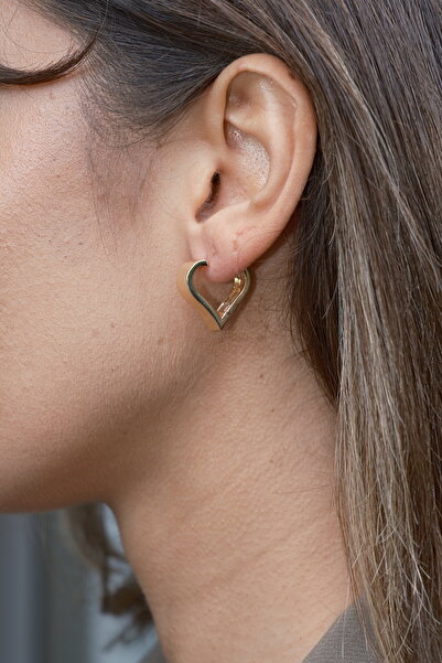 GİS JEWELRY Heart Figure Gold Earrings