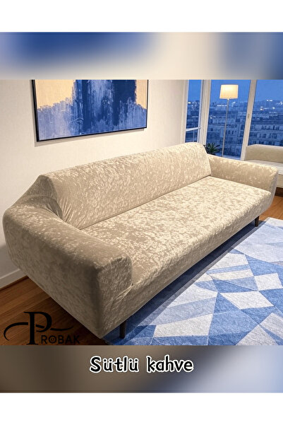 probak - 2 huse de scaun din catifea elastice pentru 3 persoane |   Husa pent...