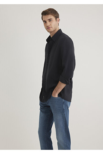 Mavi Siyah Modal Gömlek Regular Fit / Normal Kesim 0211386-900