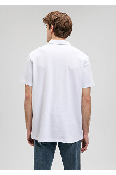Mavi Beyaz Polo Tişört Loose Fit / Bol Rahat Kesim 0611904-620