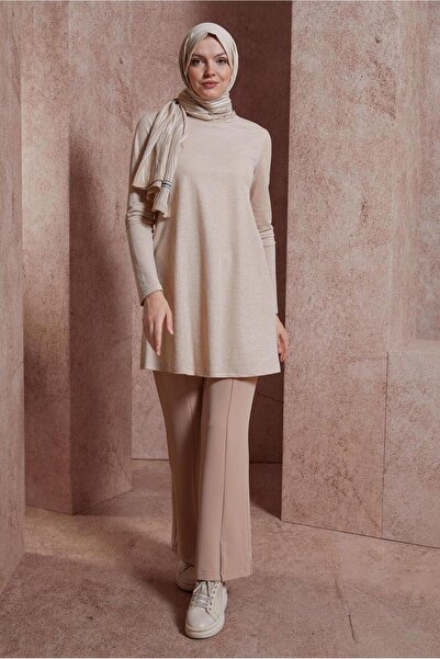 Alvina 44646 Model Plain Crew Neck Tunic