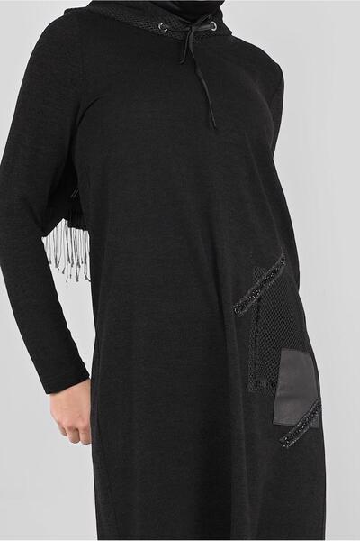 Alvina Hooded Mesh Detailed Tunic 41307