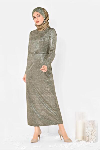 Alvina SİMLİ KEMERLİ ELBİSE 4101