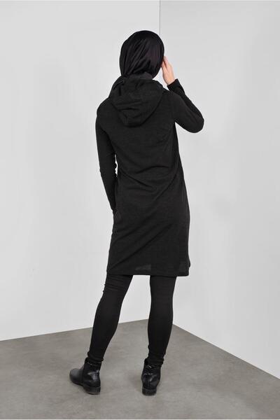 Alvina Hooded Mesh Detailed Tunic 41307