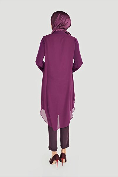 Alvina Chiffon Tunic - with Brooch Detail, Model 4015