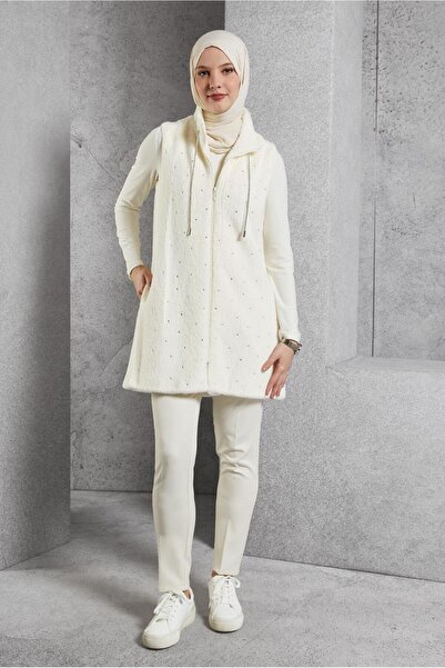 Alvina TAŞ DETAYLI PELUŞ YELEK 45267