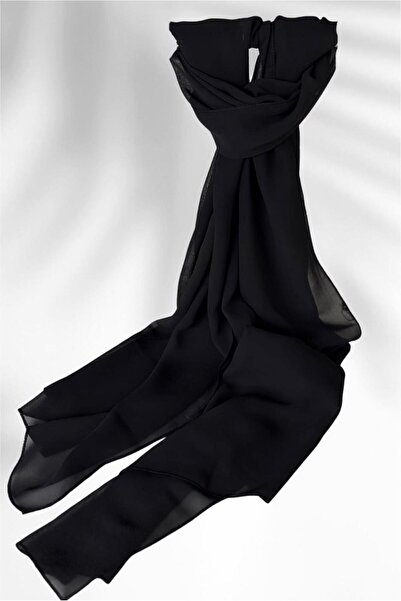 TRENDTESETTÜR Women's Black Chiffon Shawl t 0010