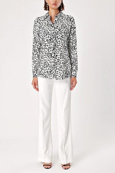 SOCIETA Siyah Beyaz Bol kesim gömlek 10814