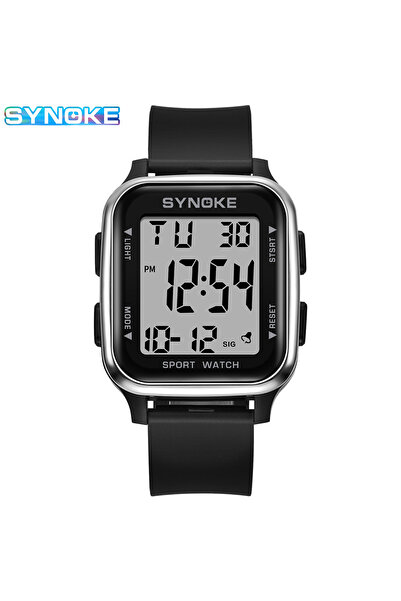 Choice ساعة SYNOKE العسكرية الرقمية الخارجية الجديدة للرجال باللون الفضي، ساع...