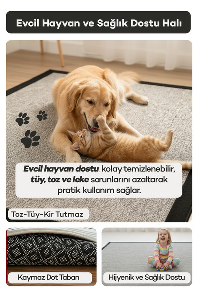 Sisal Halı Pratico Bej Yuvarlak Halı Sisal Görünümlü Yumuşak Dijital Baskı Yıkanabilir Kaymaz Mutfak Halısı