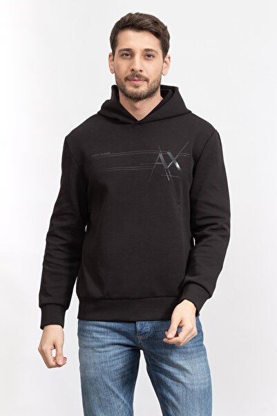 Armani Exchange Logolu Kapüşonlu Pamuklu Regular Fit Sweat Erkek SWEAT 6RZMKB ZJXBZ 1200