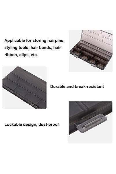 Yailla Generic 8 Cells Hair Styling Accessories Storage Organizer Grey 26 X 3 X 14cm