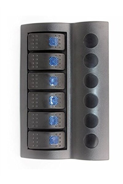 BFY 6'lı Switch Panel,Mavi Işıklı ve Otomatik Sigortalı
