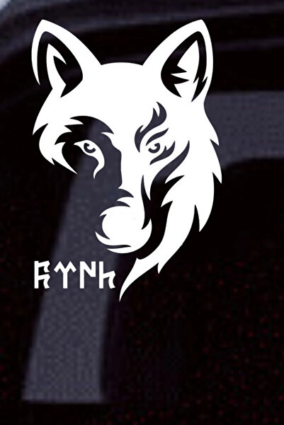 Al Yapıştır Gokturkish Turkish Written Vinyl Sticker with Gray Wolf Figure