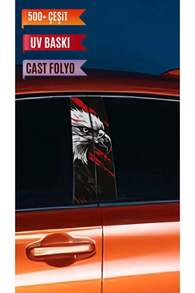 aydın garage Araç Kapı Direk Kaplama Folyosu Kartal Desenli (Sağ Sol Takım) (...