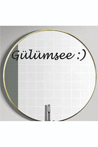Genel Markalar Ayna Dekorasyon Sticker- Gülümsee :) 40cmx6cm
