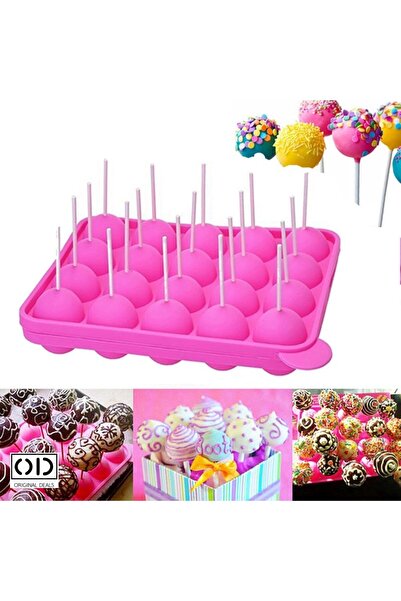 ORIGINAL DEALS Formă de silicon pentru acadele și bomboane de ciocolată, 20 de bile, diametru 3,7 cm, cu bețișoare