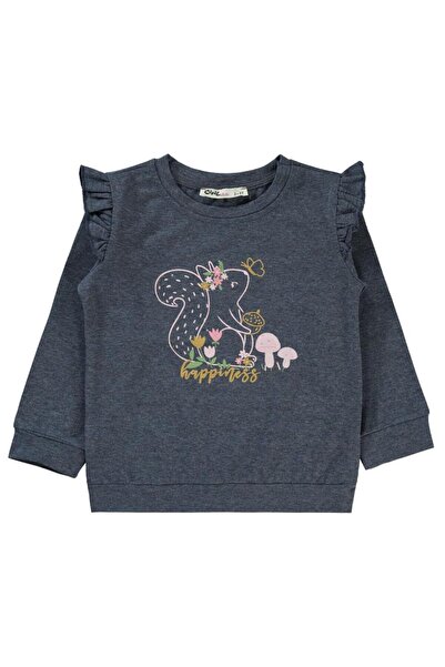 Civil Girls Tavşan Baskılı 2-5 Yaş Sweatshirt - Gri 3-4 Yaş