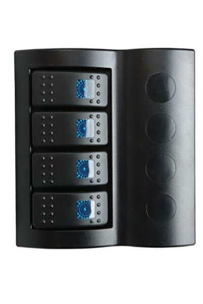 BFY 4'lü Switch Panel,Mavi Işıklı ve Otomatik Sigortalı
