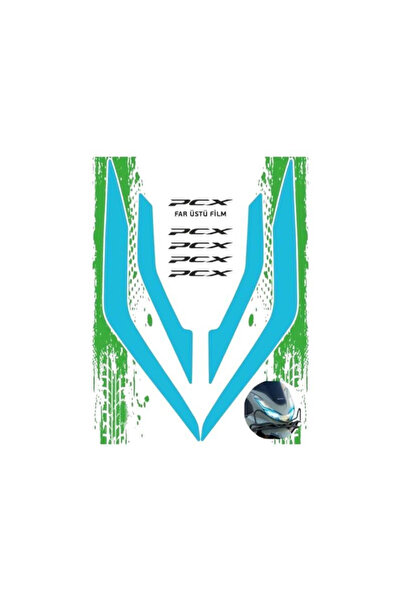 Genel Markalar Honda Pcx 2021 - 2024 Uyumlu Far Üstü Film Mavi