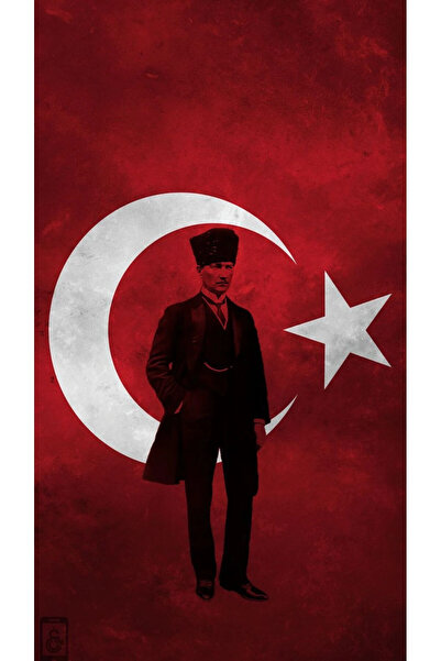 aydın garage Atatürk ve Türk Bayrağı Kapı Direk Kaplama Folyosu BASKILI STİCK...