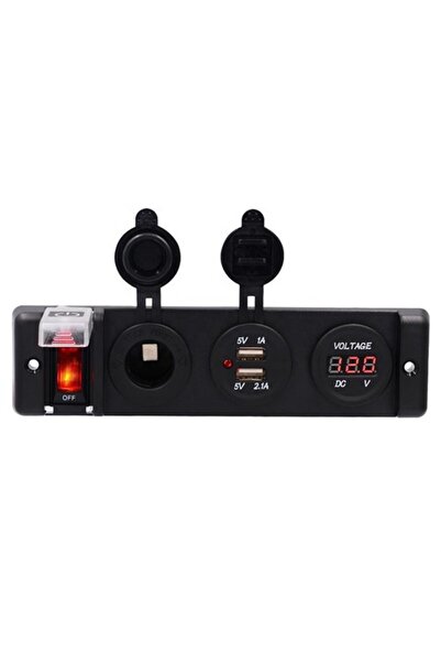 Genel Markalar Marine Çakmaklık Usb ve Voltmetre Soketi 12v Düğmeli