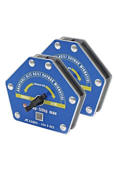 Kampa Çırak-50M/A Manyetik Kaynak Gönyesi 2 ADET On-Off Anahtarlı 6 Açılı, 35...