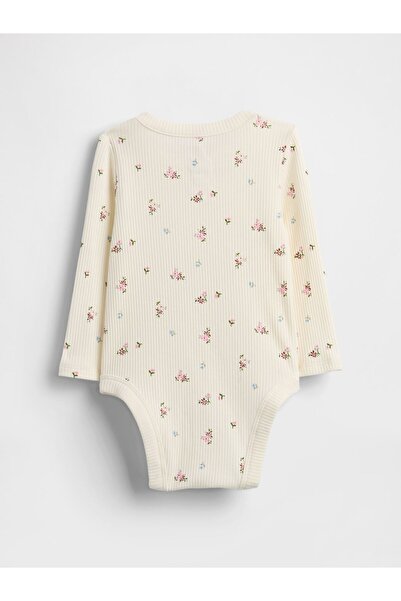 GAP Bebek Açık Bej First Favorites TinyRib Crossover Bodysuit