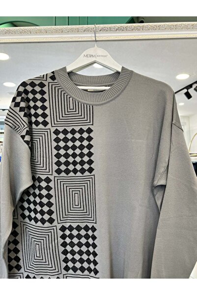 MERAM BUTİK Adn Thin Knit Tunic Silvery - Gray - 1